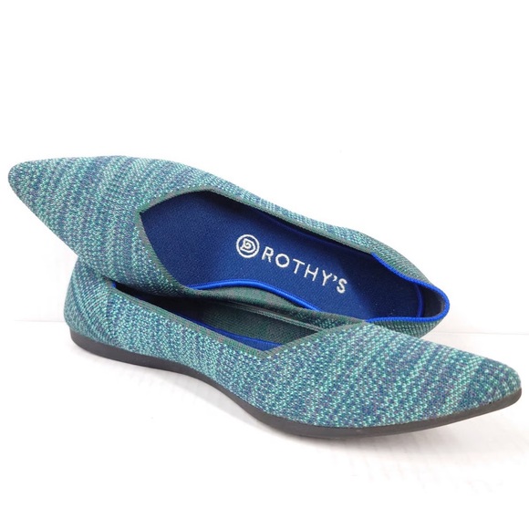 Rothy’s aqua heather pointed toe flats - Picture 2 of 6